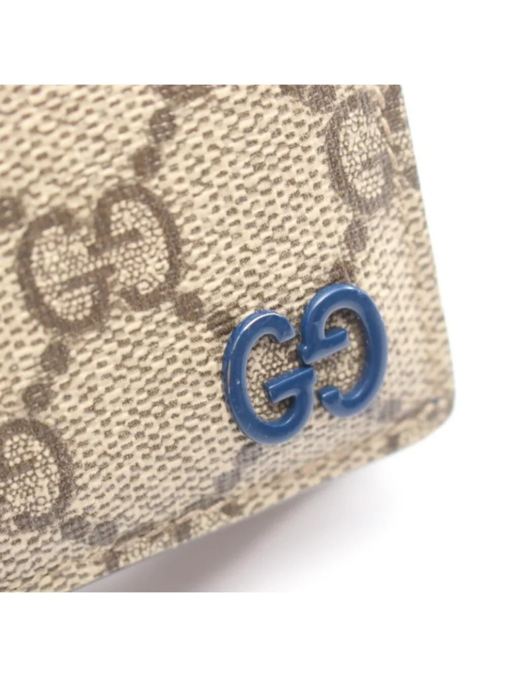 ★SOLD★ Gucci Trifold Wallet GG Mini with Detail Supreme Beige Blue - Picture 7 of 8